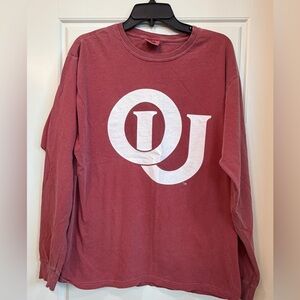 Comfort Colors faded red crewneck tag visible